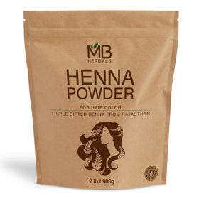 MB Herbals Henna Powder 2lb bulk ready for natural hair conditioning.