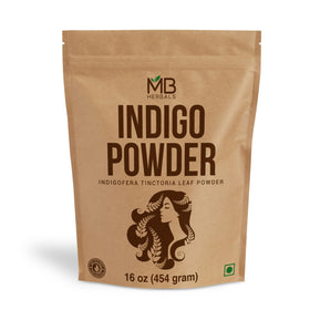 MB Herbals Indigo Powder packaging highlights purity and origin