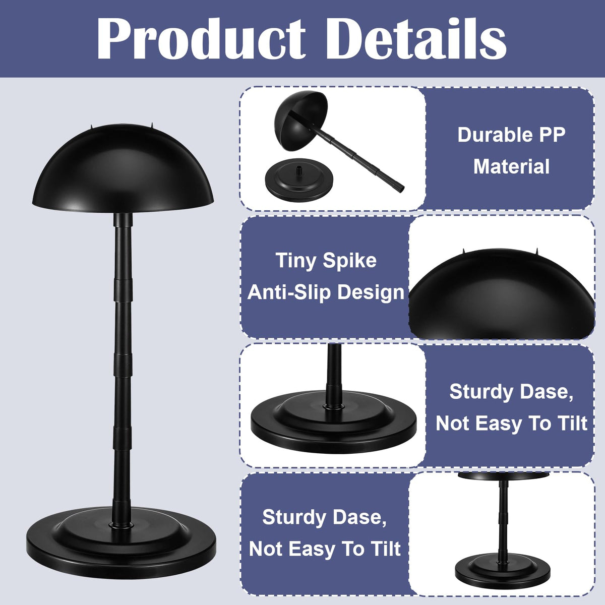 MBAIYO wig stand dome top preserves wig shape during display