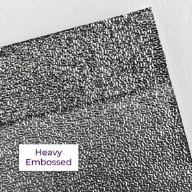 Close-up of embossed grip on foil surface ensuring minimal slippage during layering.