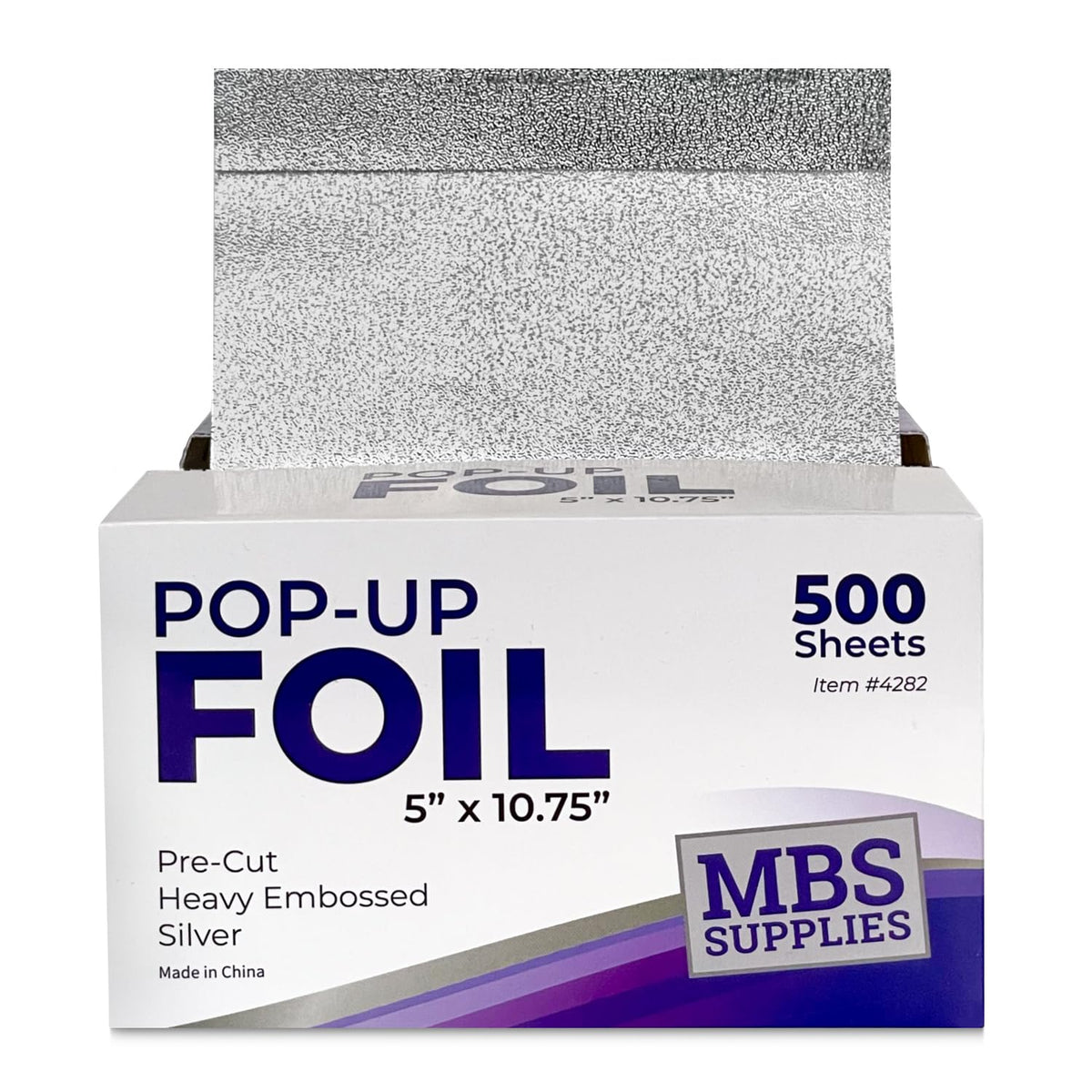 MBS Supplies highlight foil 5x10.75 inches in a pop-up dispenser for quick, precise color applications.