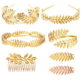 M&C Music Color gold leaf crown headpiece ideal for bridal Grecian styling