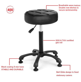 McDooFly PU leather seat close up for comfortable seating.