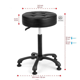 McDooFly height adjustable stool side view shows swivel seat for multitasking.