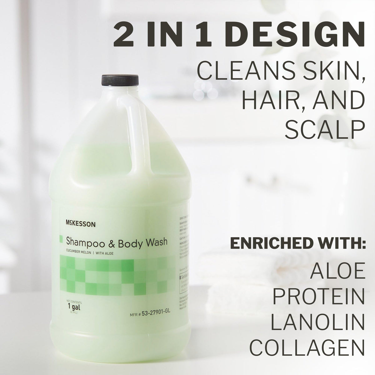 McKesson aloe vera-enriched formula nourishes skin during cleansing.