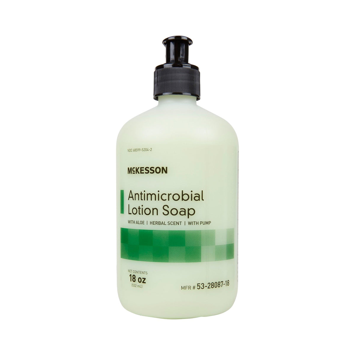 Lathering action of McKesson antimicrobial soap shown as foam on hands.