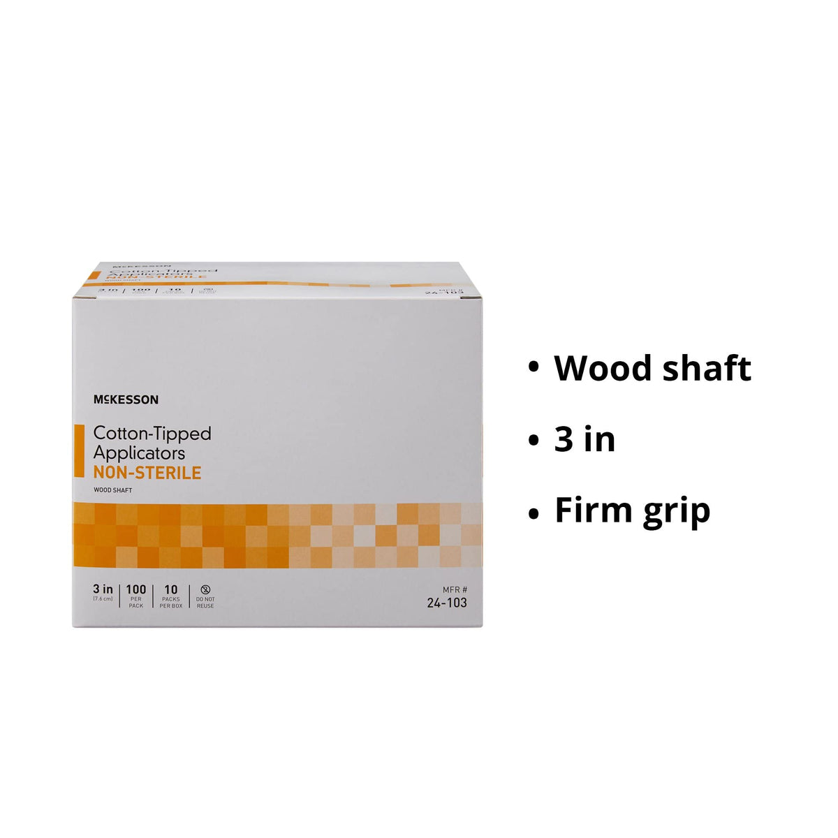 McKesson swabstick with bulb-tip for gentle surface prep.