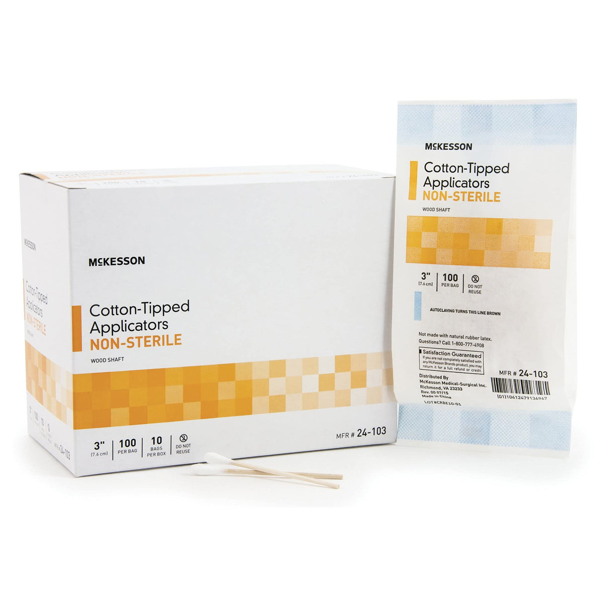 McKesson disposable swabstick suitable for single-use tasks.