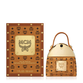 MCM Eau de Parfum 1oz bottle front view, signaling premium scent for everyday elegance.