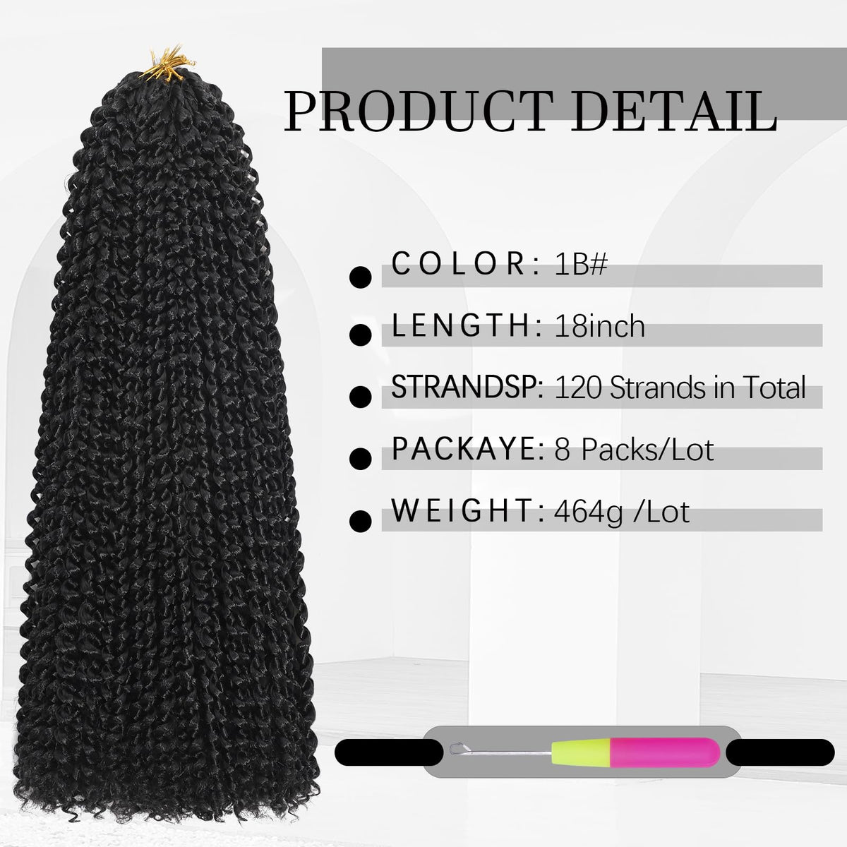 MCNJM Water Wave crochet hair offers soft, lightweight texture for all-day wear.