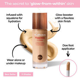 Swatch of MCoBeauty Flawless Glow on the hand for a natural glow
