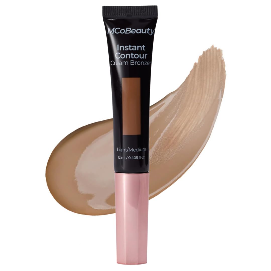 MCoBeauty Instant Contour Bronzer bottle with light to medium shade for natural definition.