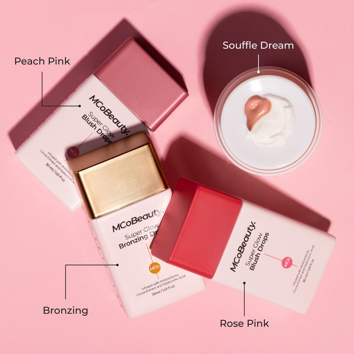 MCoBeauty Soufflé Dream Moisturizer on clean skin giving a dewy glow