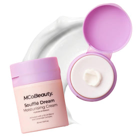 MCoBeauty Soufflé Dream Moisturizer packaging shown for premium daily skincare