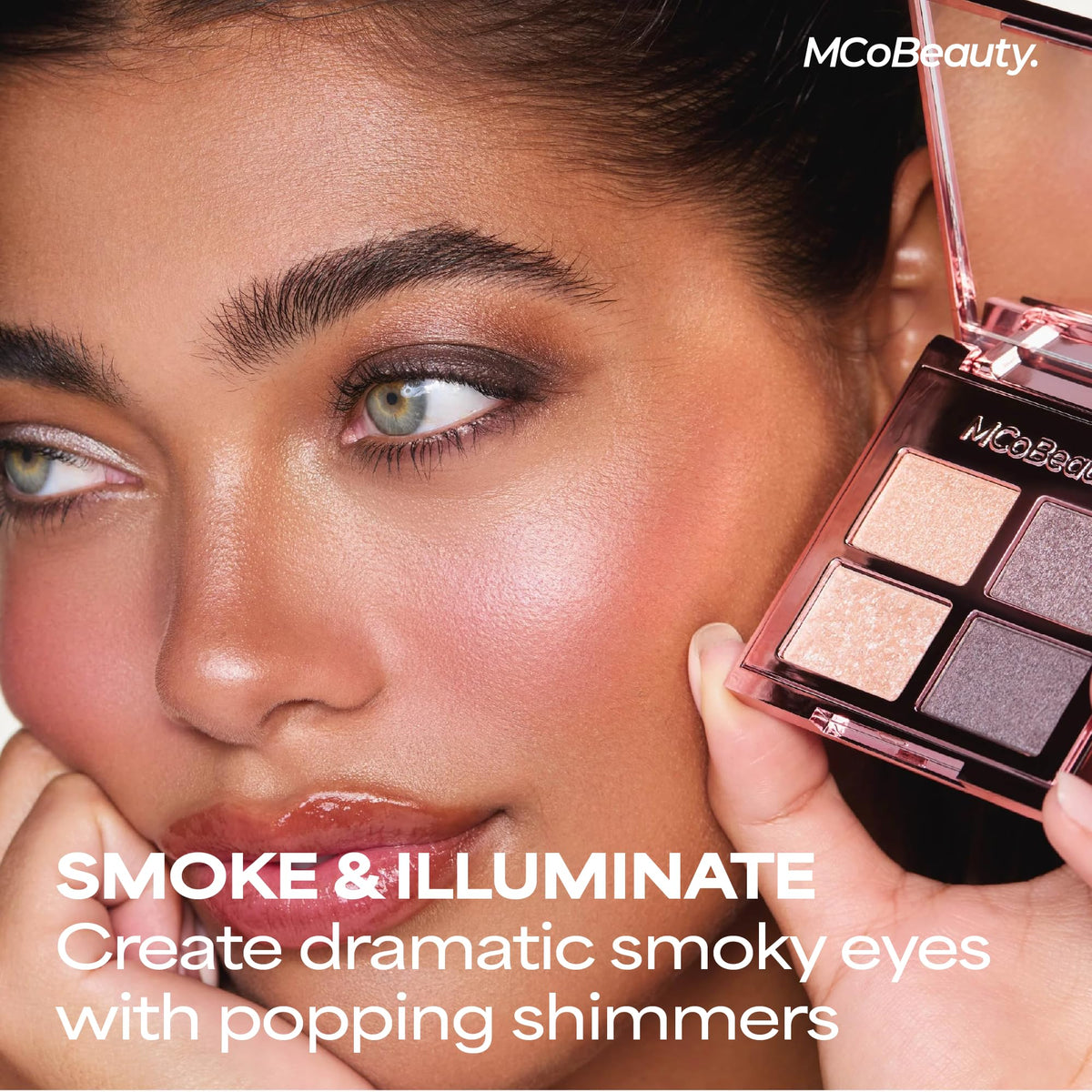 MCoBeauty Cheeky Chat centre lid Rose Gold Shimmer brightens the eye