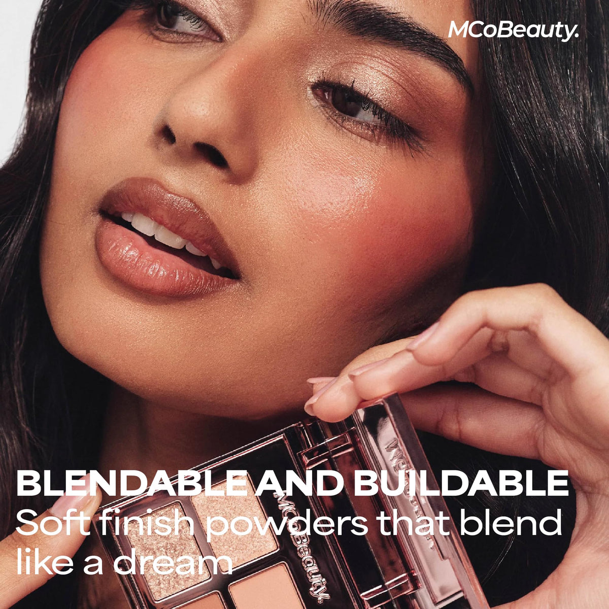 MCoBeauty Cheeky Chat palette close-up shows rich pigment payoff