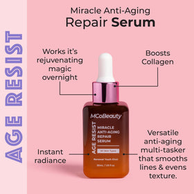 Nighttime application on clean skin with MCoBeauty Miracle Serum