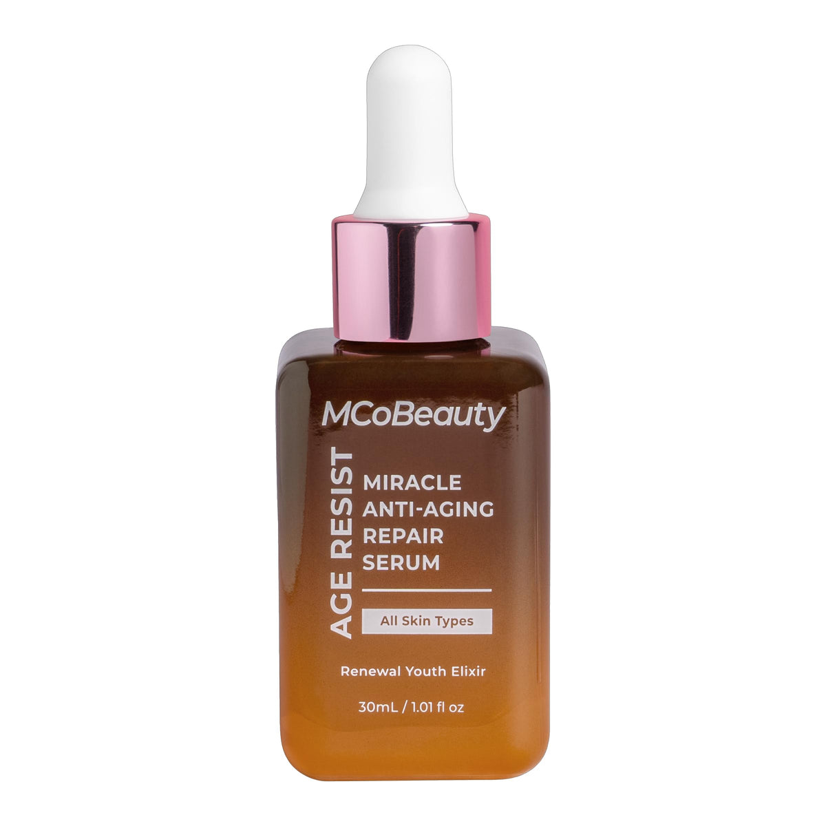 Close-up of the MCoBeauty Miracle Serum dropper for precise nocturnal use