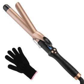 MCODON Curling Iron 1-Inch barrel closeup showing tourmaline ceramic coating for smooth curls.