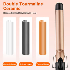 MCODON Curling Iron 1-Inch clamp in use with safe, even styling.