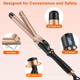 MCODON Curling Iron 1-Inch swivel cord provides flexible movement.