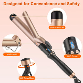 MCODON Curling Iron swivel cord enables flexible movement while styling.