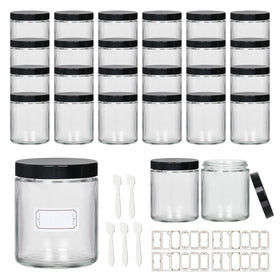 Mcupper 8 oz glass jar with lid for cosmetics and travel-friendly storage.