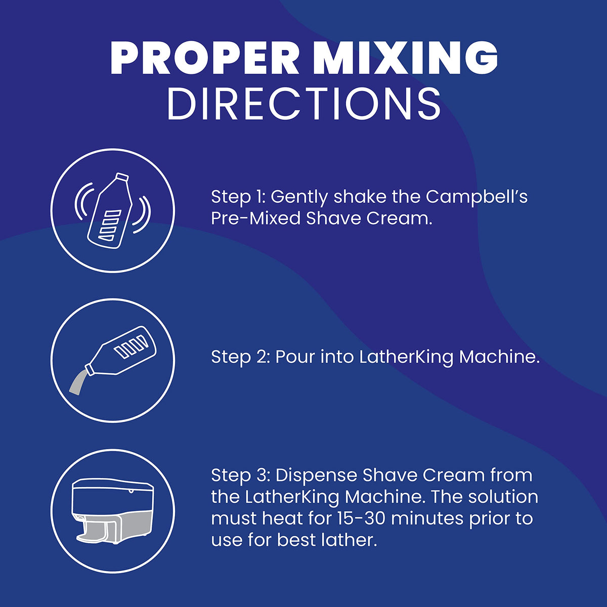 MD Campbell's Pre-Mixed Shave Cream shake before use for even mixing and reliable lather