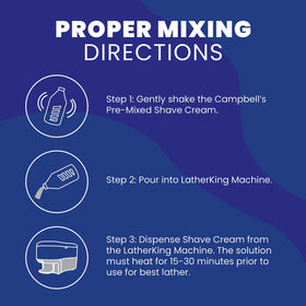 MD Campbell's Pre-Mixed Shave Cream shake before use for even mixing and reliable lather