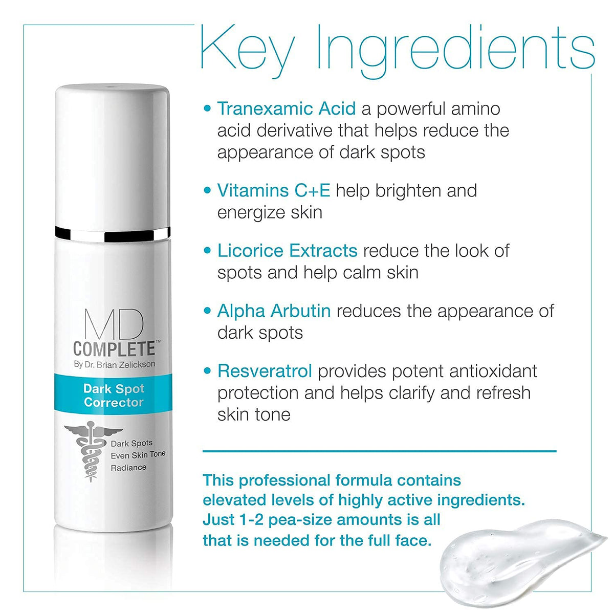 MD Complete Dark Spot Corrector packaging and label highlighting professional-grade skincare at home.