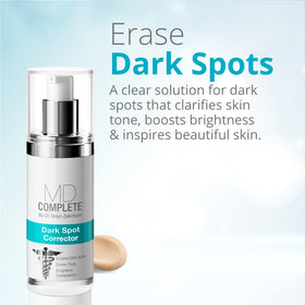 MD Complete Dark Spot Corrector close-up revealing smoother and brighter skin.
