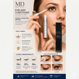 MD Lash Factor trial size ingredients peptides and biotin nourish lashes.