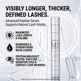 MD Lash Factor trial size non-irritating formula is suitable for sensitive eyes.