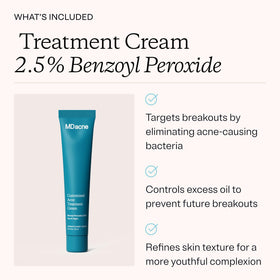 MDacne benzoyl peroxide-cream texture closeup showing lightweight coverage