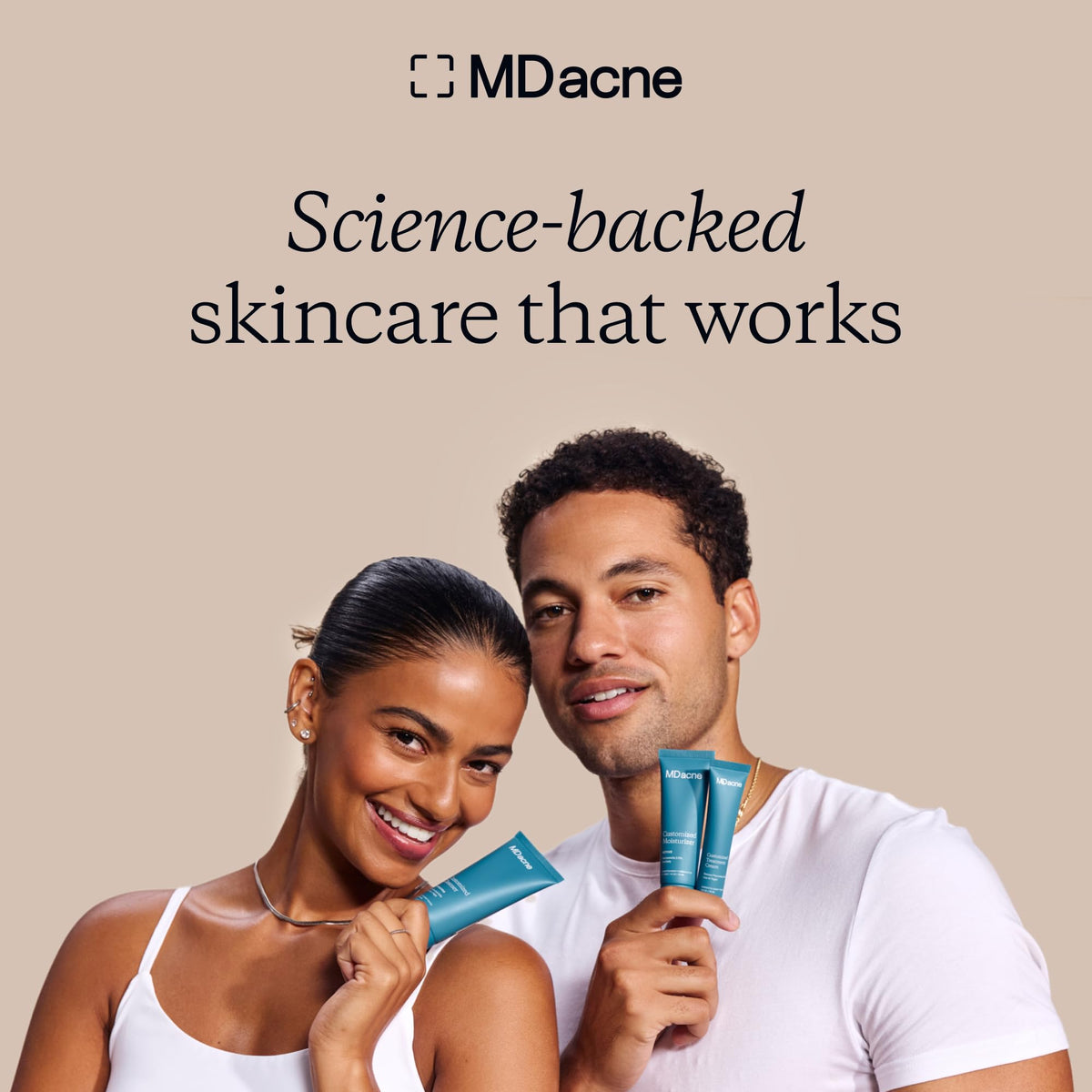 MDacne Shaving Cream vegan and cruelty-free icons emphasize ethical skincare