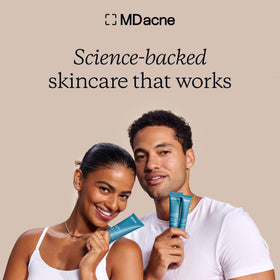 MDacne Shaving Cream vegan and cruelty-free icons emphasize ethical skincare
