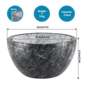 MDLUU Marble Shaving Bowl top rim with smooth finish for comfortable grip