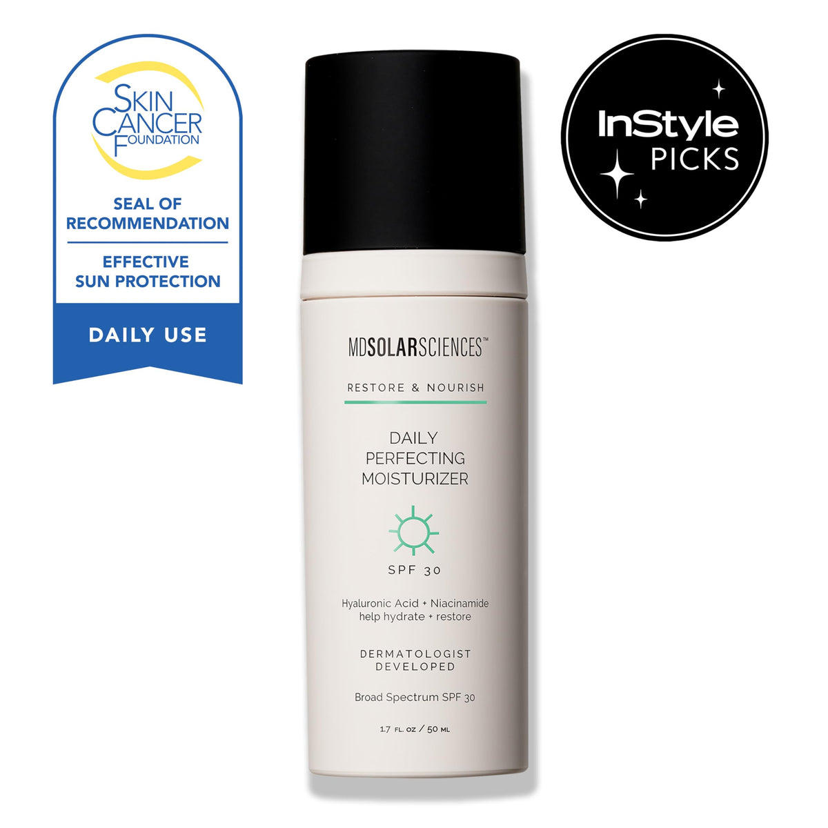 Close-up of the moisturizer texture displaying lightweight hydration and quick absorption
