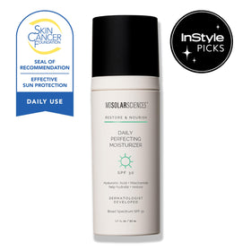 Close-up of the moisturizer texture displaying lightweight hydration and quick absorption