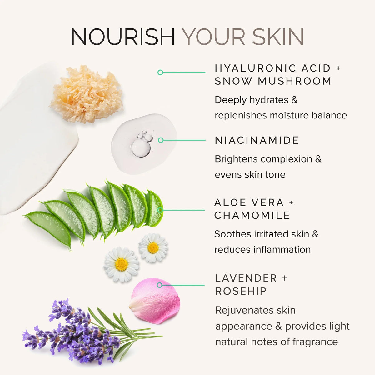 Application shot of daily protection and a smooth, luminous finish on the skin
