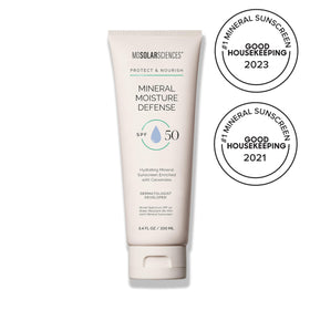 MDSolarSciences Mineral Moisture Defense bottle back with SPF 30 and ceramides details