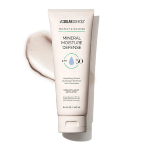 MDSolarSciences Mineral Moisture Defense bottle front view showing fragrance-free hydration for sensitive skin