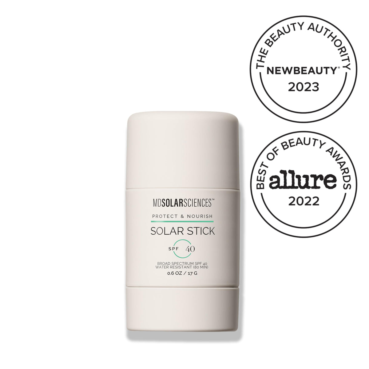 MDSolarSciences Solar Stick SPF 40 shows universal tint for a natural matte finish.