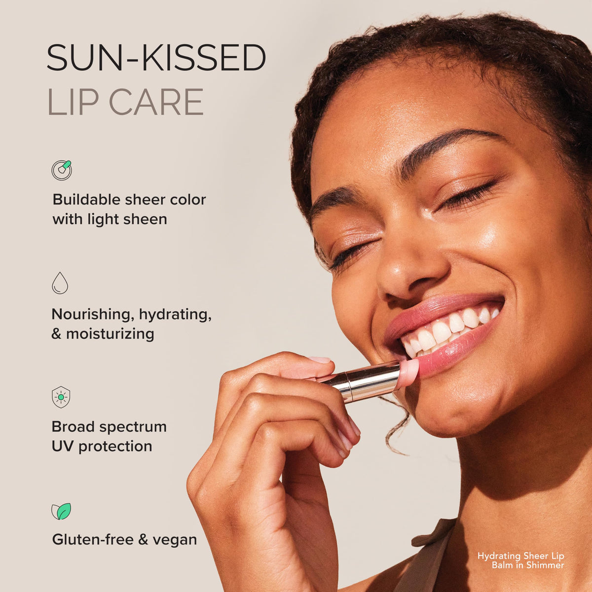 Graphic illustrating lip balm SPF 30 broad spectrum protection