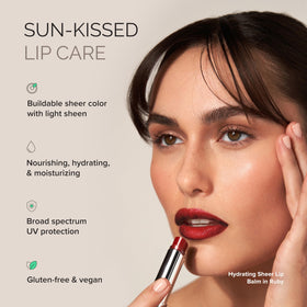 Close up swatch shows buildable color from the Vivids lip balm line.