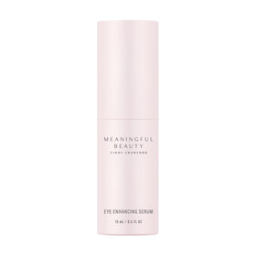 Meaningful Beauty Eye Enhancing Serum bottle close-up showing travel-friendly packaging for on-the-go hydration.