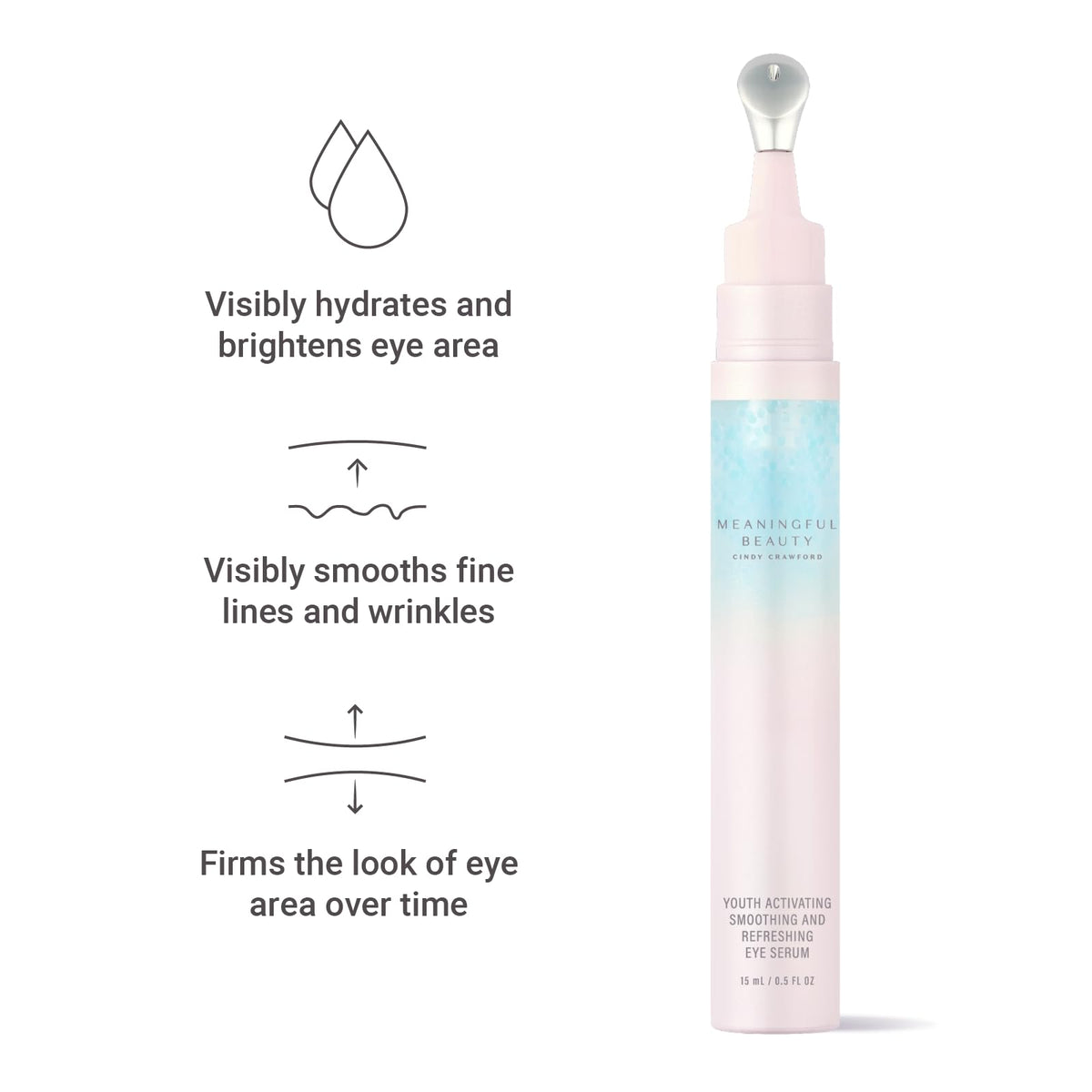 Meaningful Beauty Eye Serum bottle packaging emphasizes compact travel-friendly design.