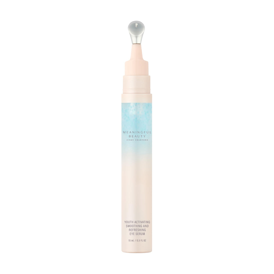 Meaningful Beauty Youth Activating Eye Serum cooling application delivers refreshing under-eye hydration.