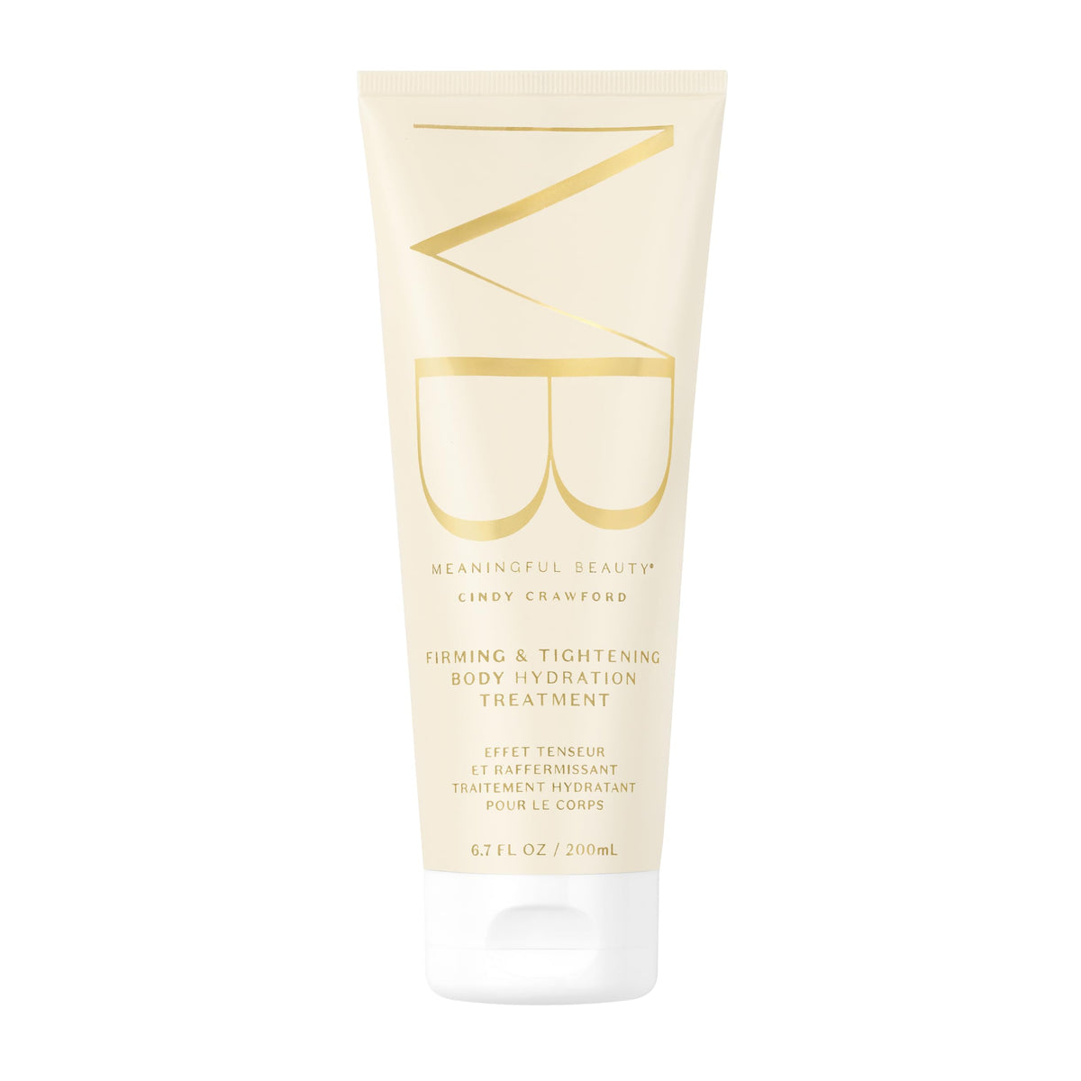 Meaningful Beauty firming body hydration bottle demonstrates quick moisture for smoother skin.