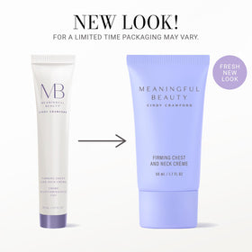 Meaningful Beauty firming chest and neck crème texture close-up showing rich, lightweight hydration.